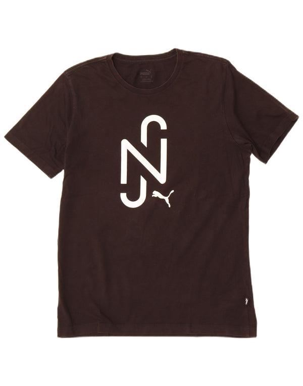 T-shirt grafica da uomo Puma Top Small in cotone nero