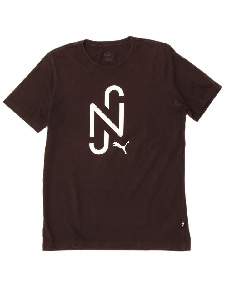 T-shirt grafica da uomo Puma Top Small in cotone nero