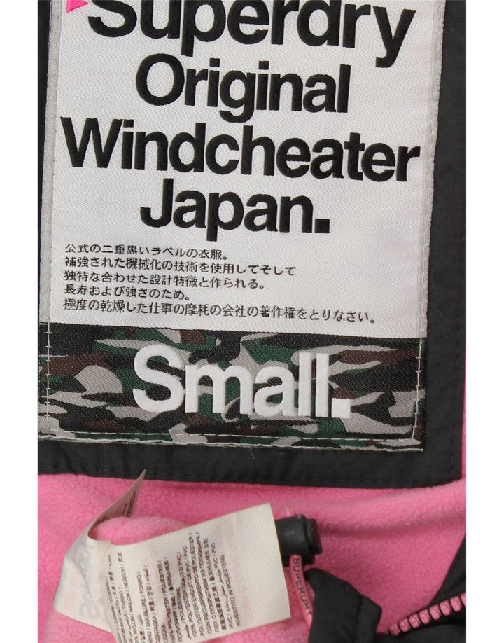 Giacca a vento con cappuccio da donna Superdry Windcheater UK 10 Small Nera