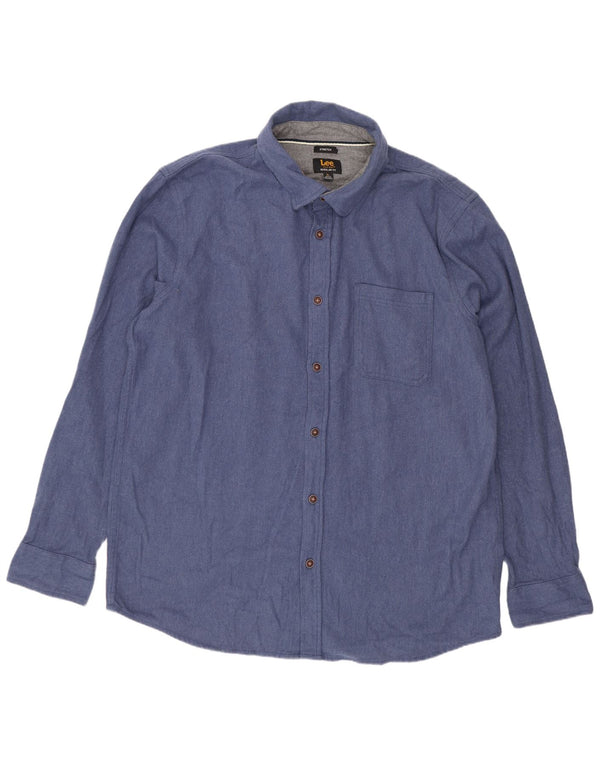 Camicia elasticizzata da uomo Lee XL in cotone blu