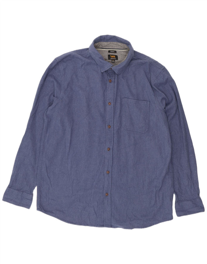 Camicia elasticizzata da uomo Lee XL in cotone blu