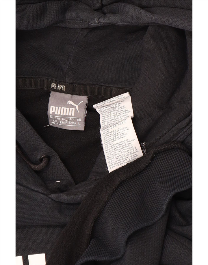 Felpa con cappuccio grafica da uomo Puma Large in cotone nero