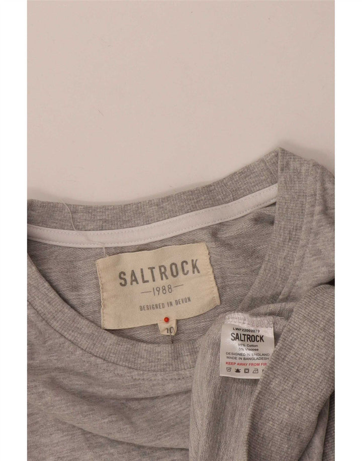 Felpa da donna Saltrock Maglione UK 10 Piccolo cotone chiazzato grigio