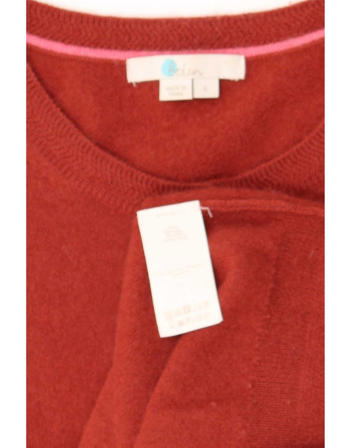 Maglione cardigan da donna Boden UK 10 piccolo cashmere rosso