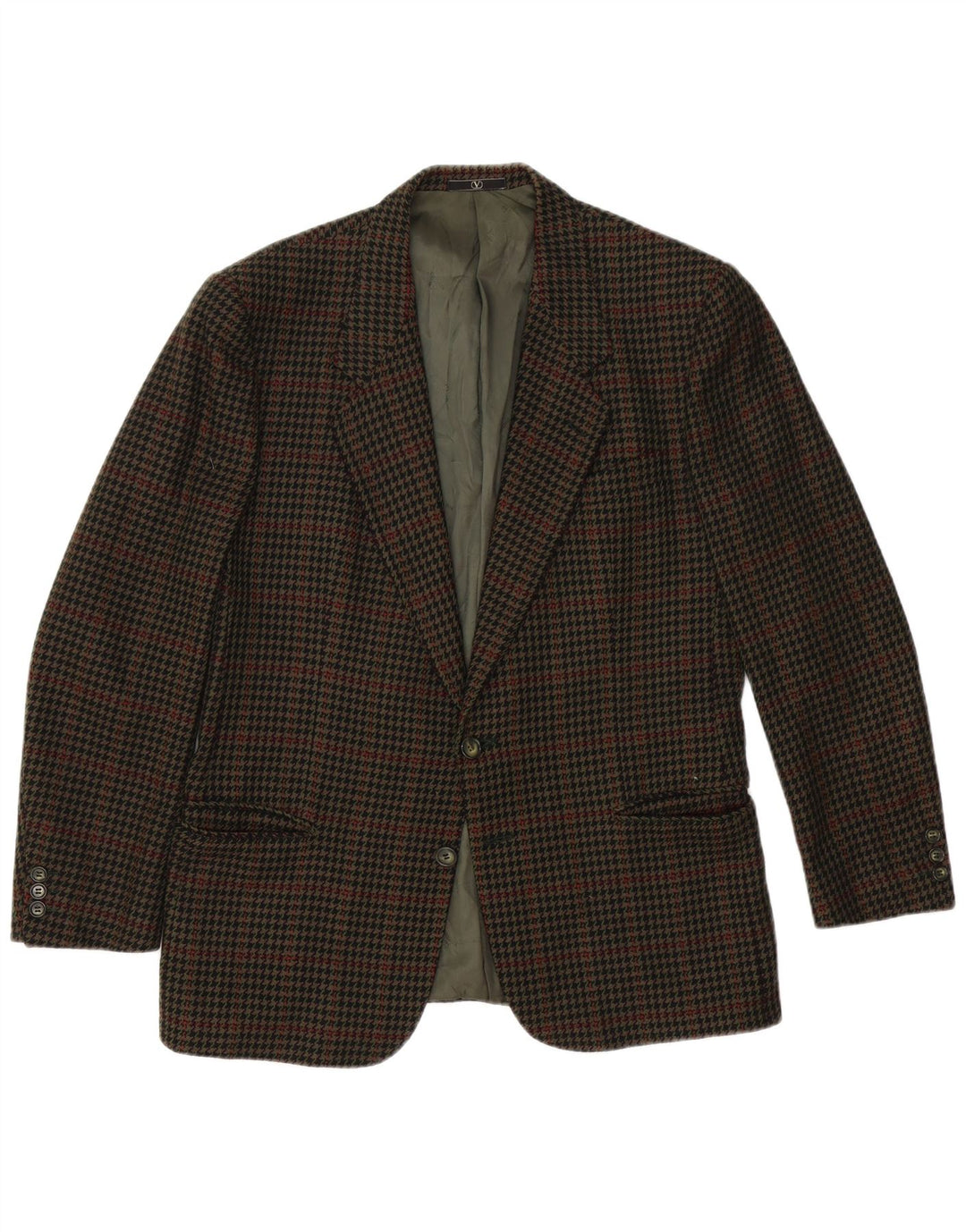 Giacca blazer da uomo a 2 bottoni Valentino UK 38 pied de poule marrone medio