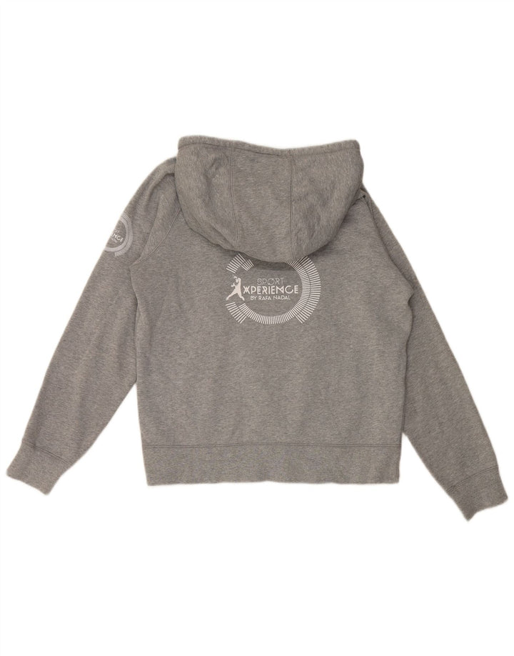 Felpa con cappuccio grafica Nike da uomo in cotone chiazzato grigio medio