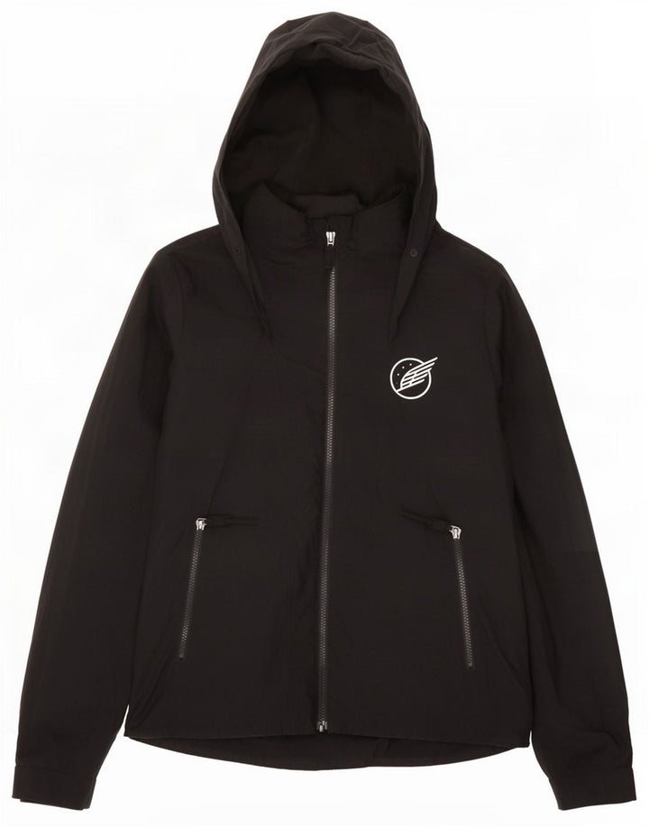 Giacca a vento con cappuccio da donna Reebok UK 12/14 nylon nero medio