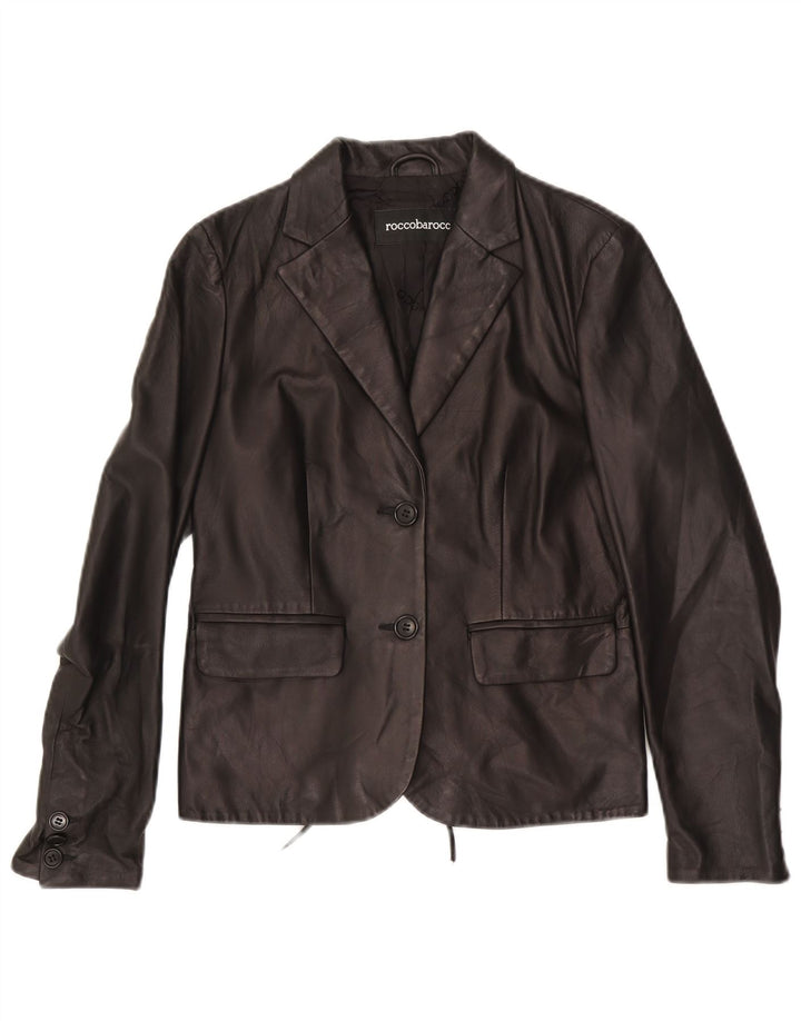 Giacca Blazer a 2 Bottoni da Donna ROCCOBAROCCO IT 42 Media in Pelle Nera