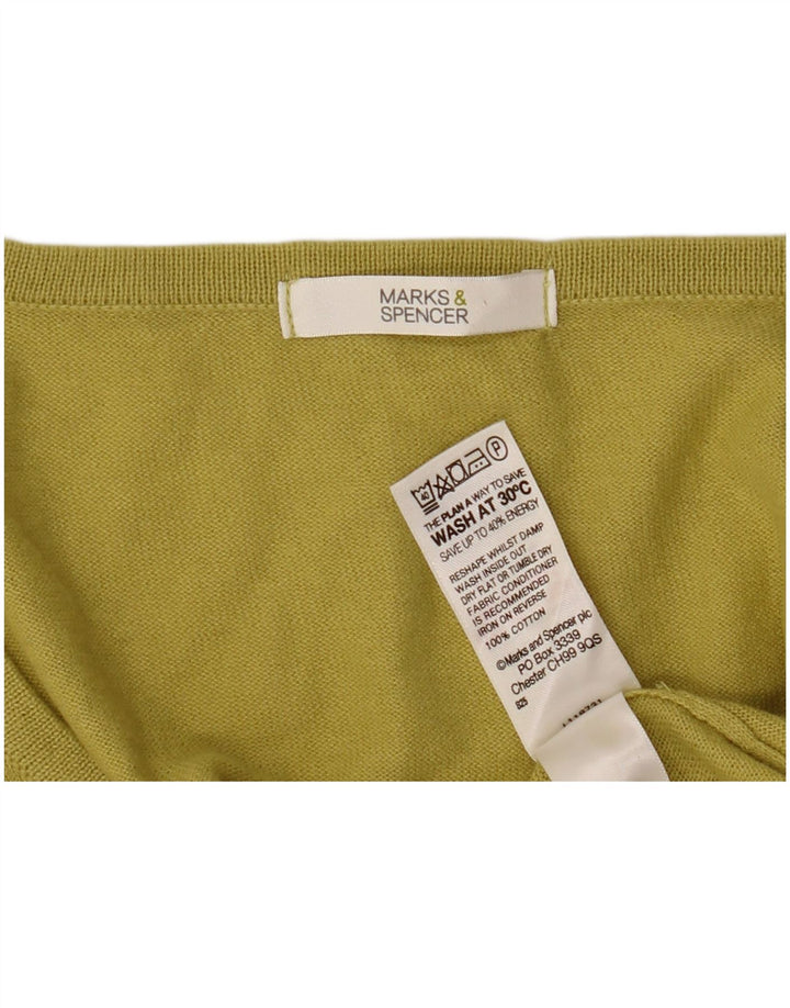 Maglione cardigan a maniche corte da donna Marks & Spencer UK 14 giallo medio