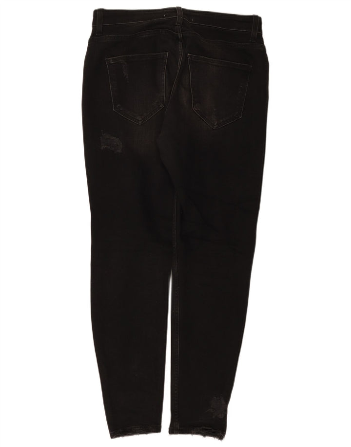 Jeans slim invecchiati da uomo Zara EU 40 medio W31 L28 cotone nero