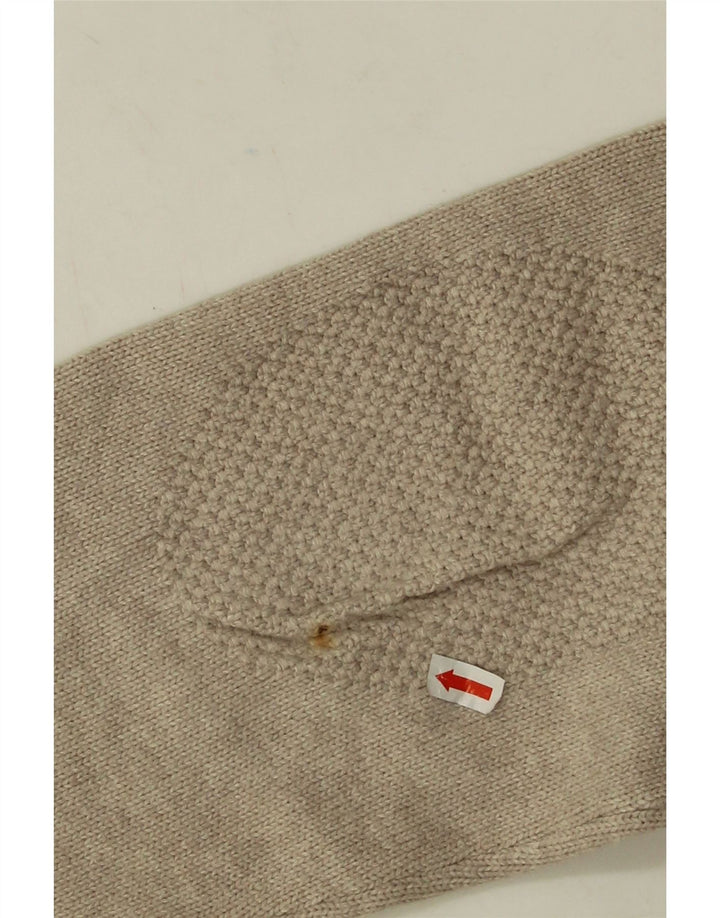 Massimo Dutti Maglione da uomo con collo a scialle grande in cotone beige