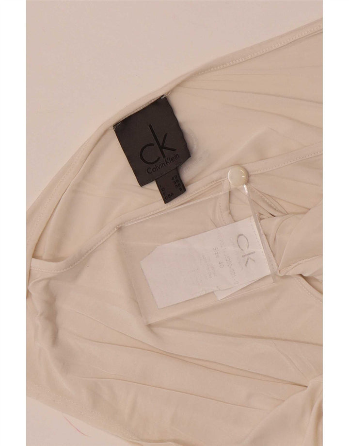 Camicetta senza maniche da donna Calvin Klein Top US 6 Viscosa bianca media