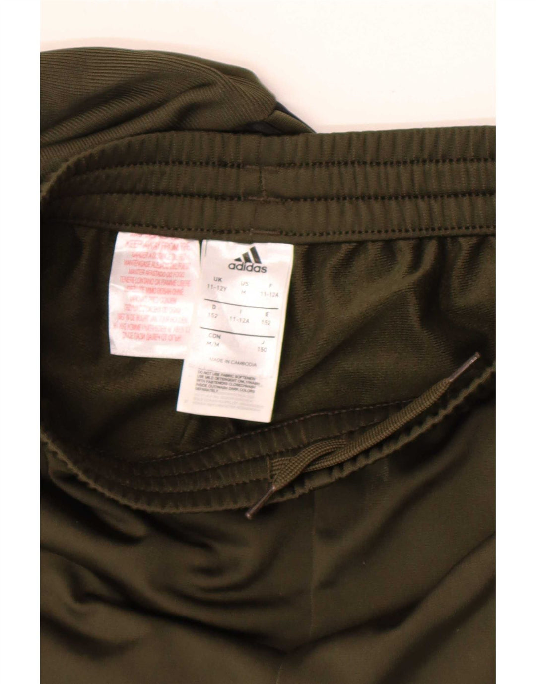 Pantaloni della tuta da ragazzo Adidas 11-12 anni in poliestere kaki