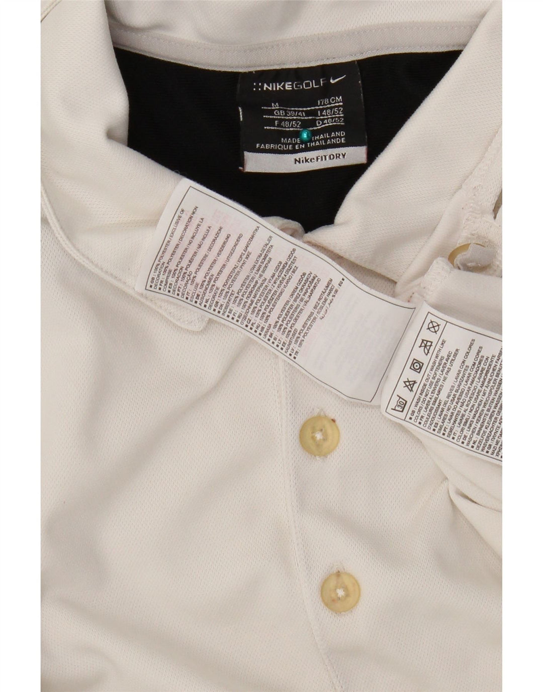 Polo Nike da uomo UK 38/41 poliestere color block bianco medio