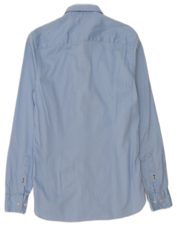 Camicia slim fit da uomo Tommy Hilfiger XS in cotone blu