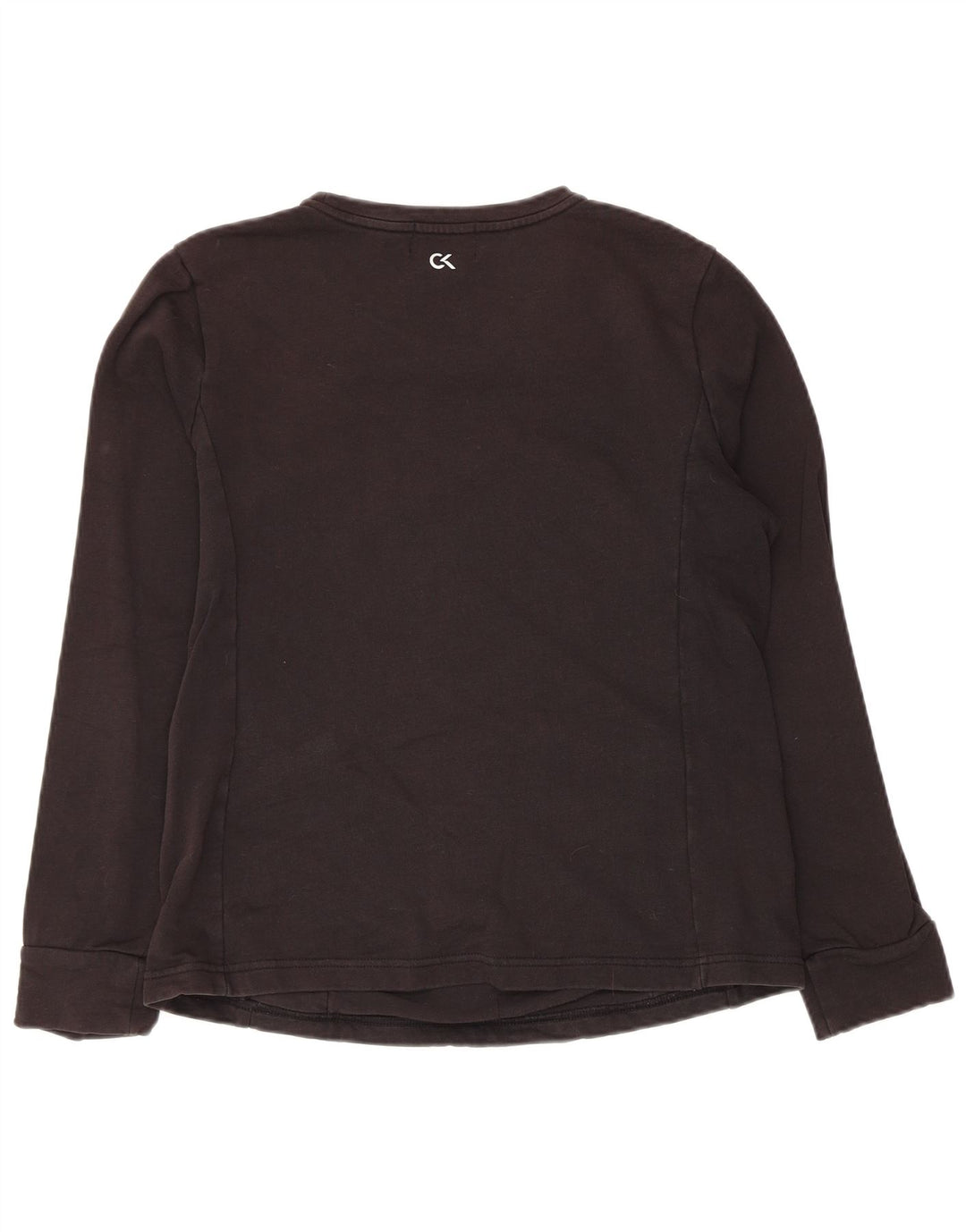 Top da donna a maniche lunghe Calvin Klein UK 14 grande cotone nero