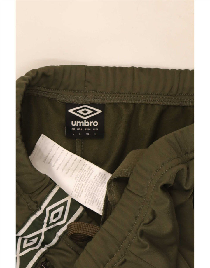 Pantaloncini sportivi grafici da uomo Umbro grandi in poliestere kaki