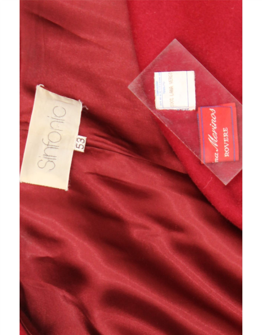 Soprabito oversize da donna vintage IT 53 2XL Lana rossa