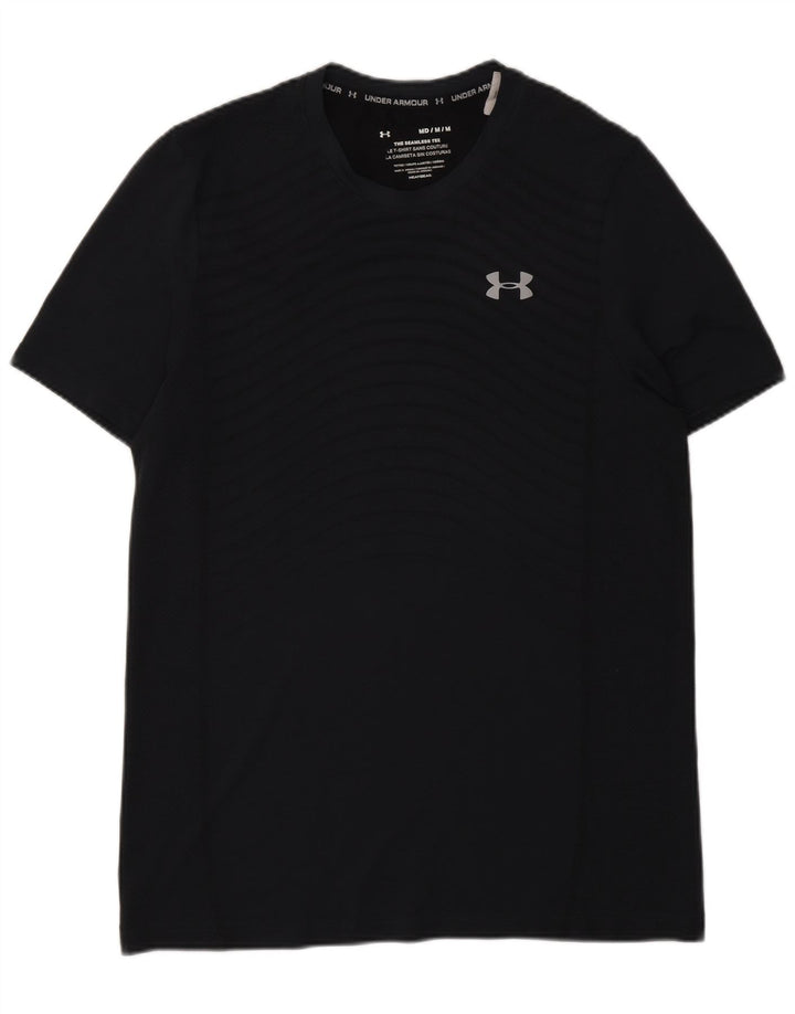 Maglietta Under Armour da uomo Heat Gear Top in poliestere a righe grigio medio