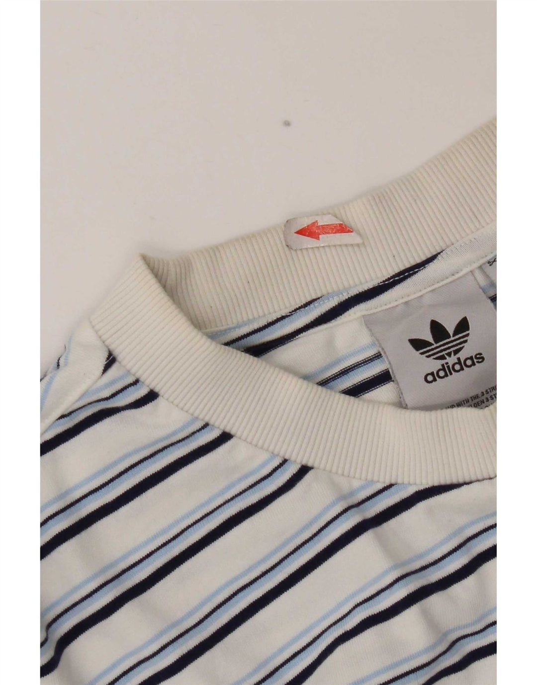 T-shirt da uomo Adidas Top XL in cotone a righe bianche