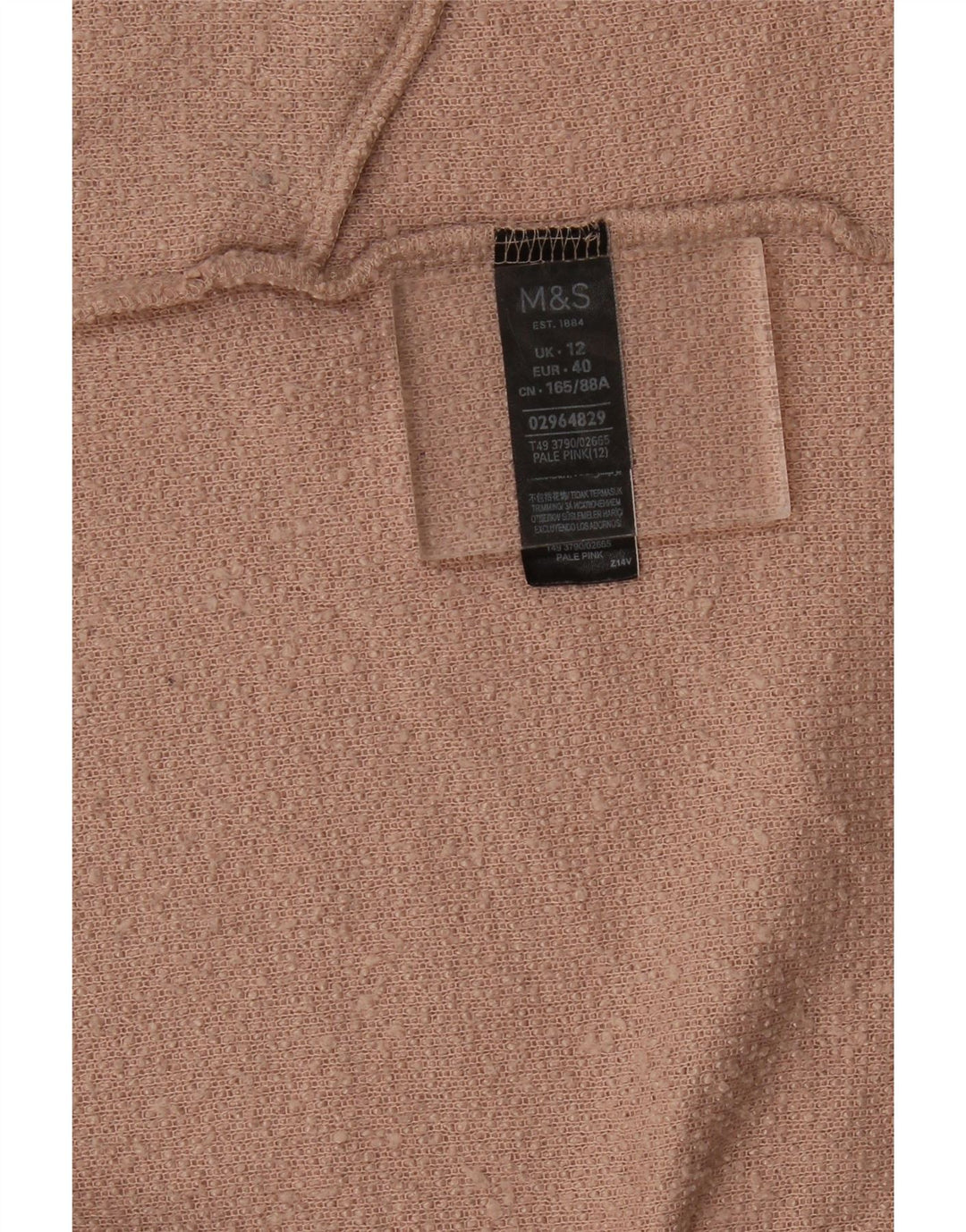 Maglione cardigan aperto lungo da donna Marks & Spencer UK 12 Rosa medio