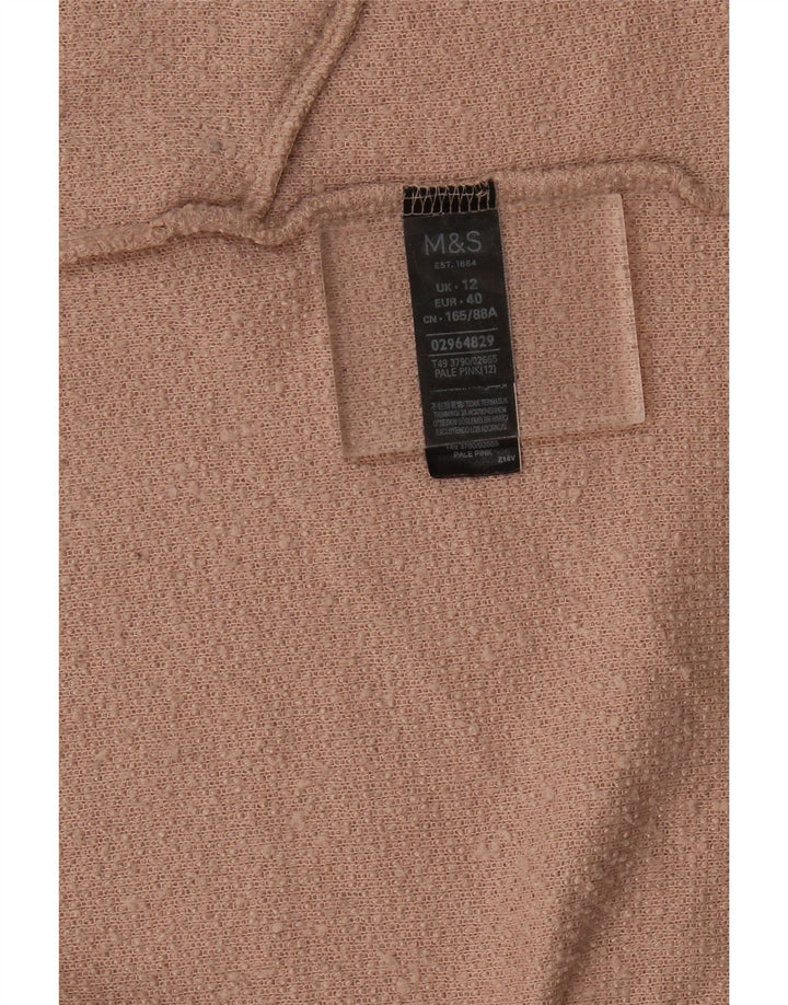 Maglione cardigan aperto lungo da donna Marks & Spencer UK 12 Rosa medio