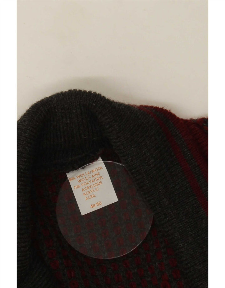 Maglione cardigan da uomo vintage IT 48/50 lana bordeaux media