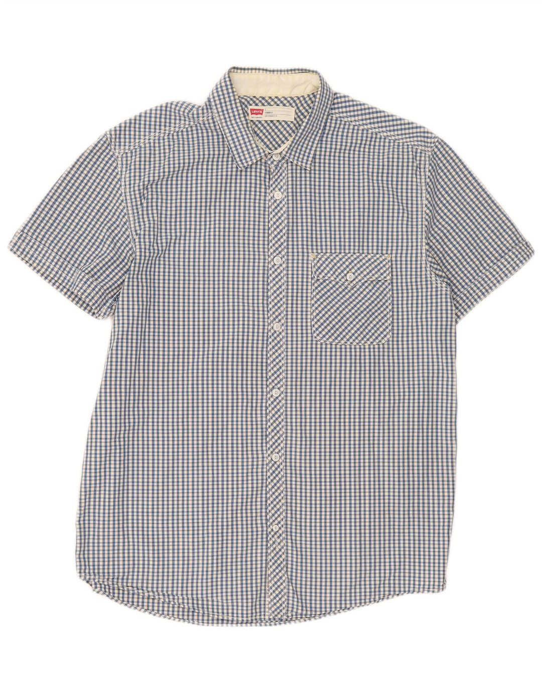 Camicia Levi's da uomo a maniche corte con vestibilità standard, grande in cotone a quadretti blu