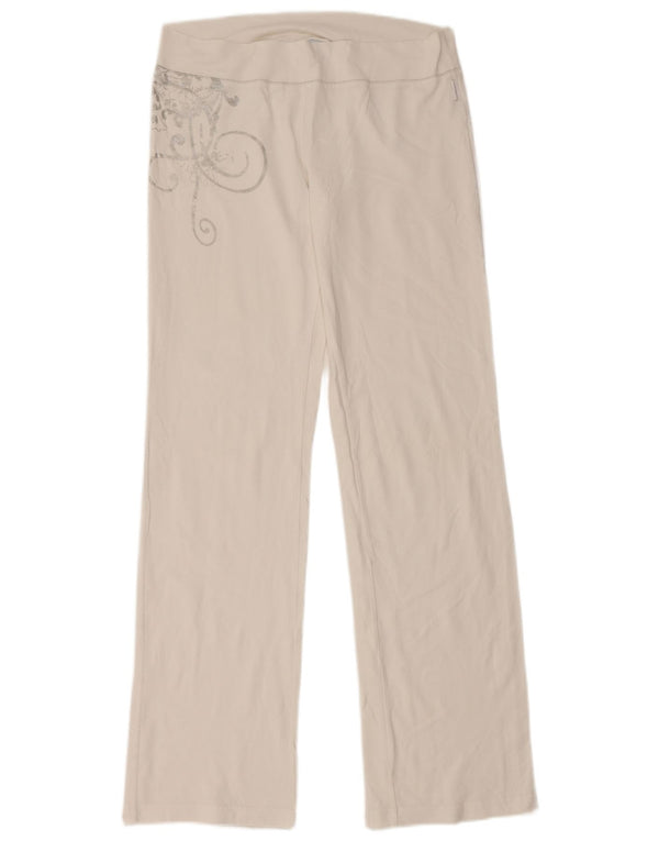 Pantaloni da tuta con grafica da donna Arena UK 10 piccoli in cotone bianco