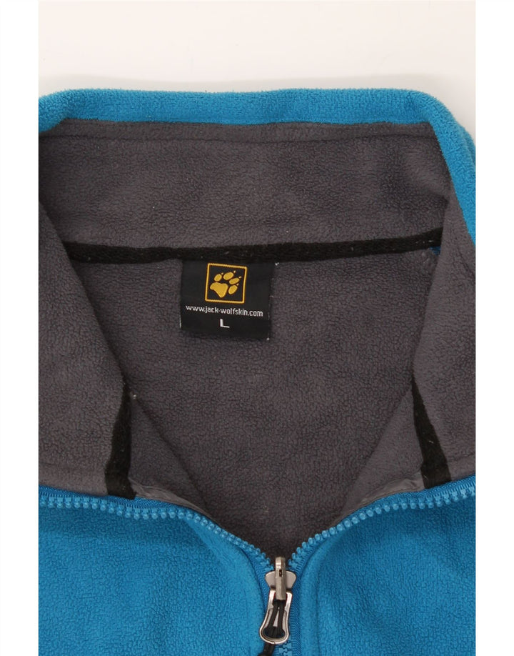 JACK WOLFSKIN Womens Fleece Jacket UK 16 Large Blue Colourblock Polyester Vintage Jack Wolfskin and Second-Hand Jack Wolfskin from Messina Hembry 