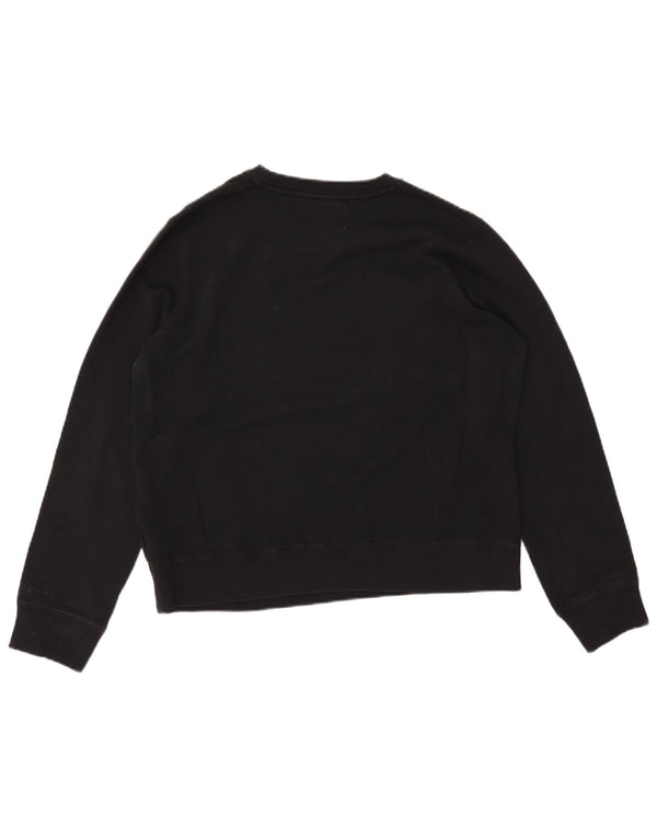 CALVIN KLEIN JEANS Felpa con grafica da donna Maglione UK 16 Large Nero