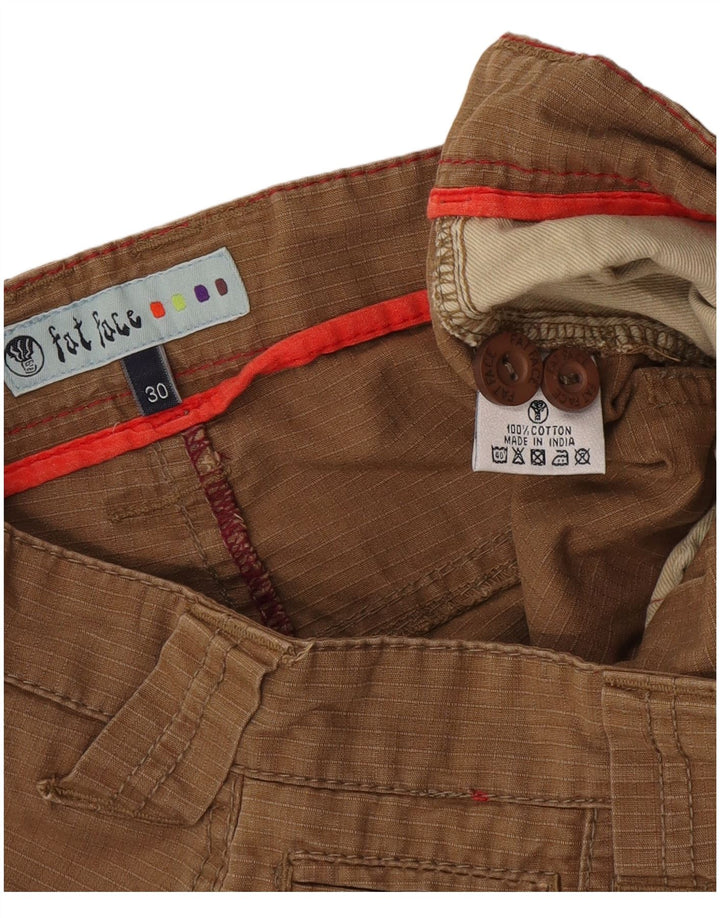 Pantaloni cargo Capri da uomo Fat Face W30 in cotone marrone medio