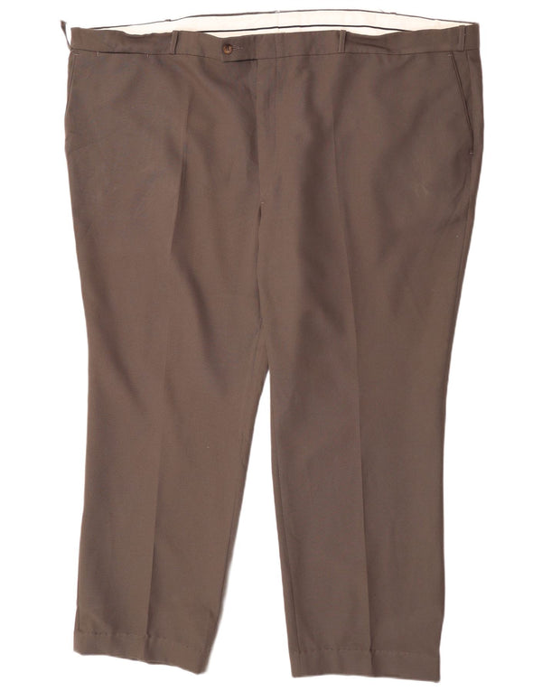 Pantaloni da abito dritti da uomo Farah W56 L29 in cotone marrone