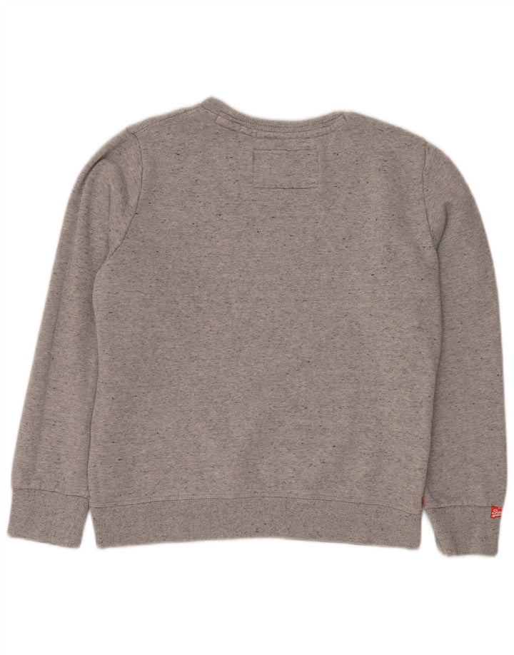 Felpa da donna SUPERDRY UK 16 Grande cotone chiazzato grigio