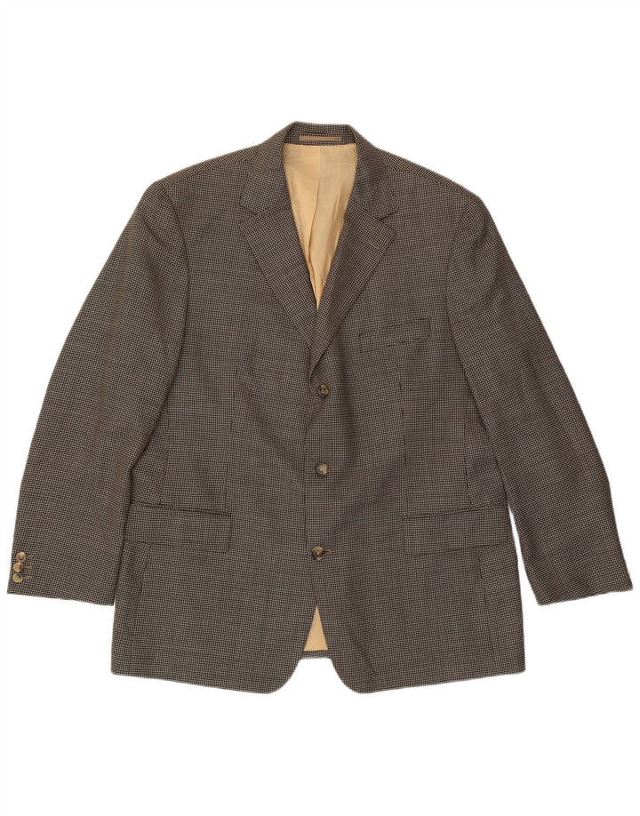 Giacca blazer da uomo a 3 bottoni Hugo Boss UK 42 XL a quadri grigi