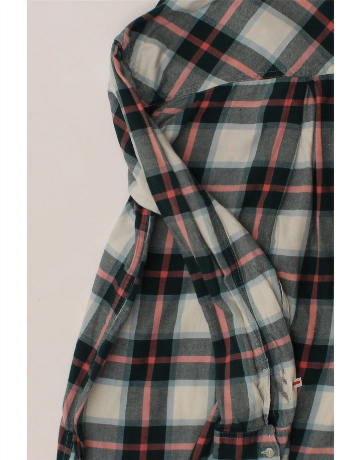 EDDIE BAUER Womens Flannel Shirt UK 14 Medium Black Check Cotton Vintage Eddie Bauer and Second-Hand Eddie Bauer from Messina Hembry 