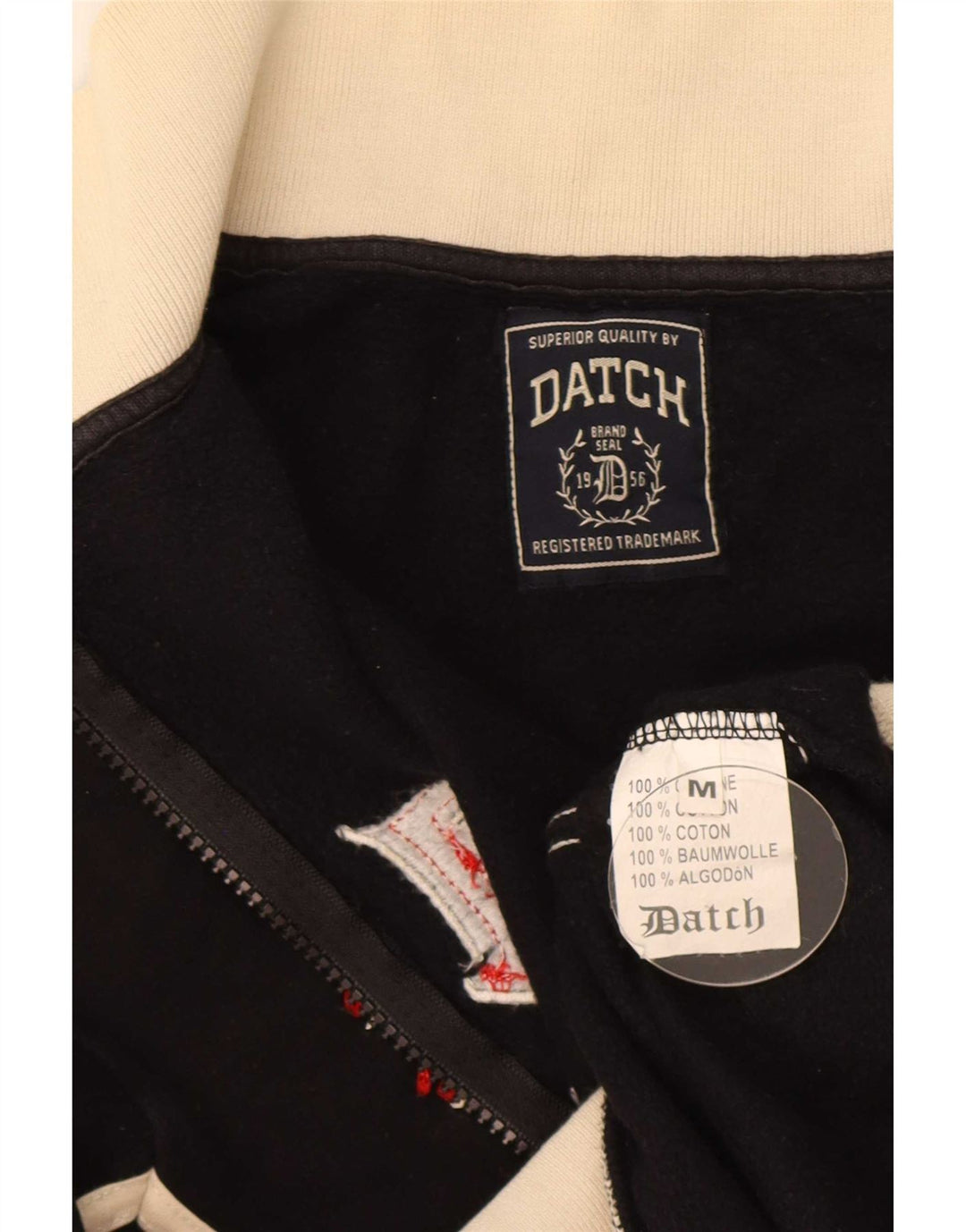 Giacca da tuta grafica da uomo Datch, cotone color block medio nero