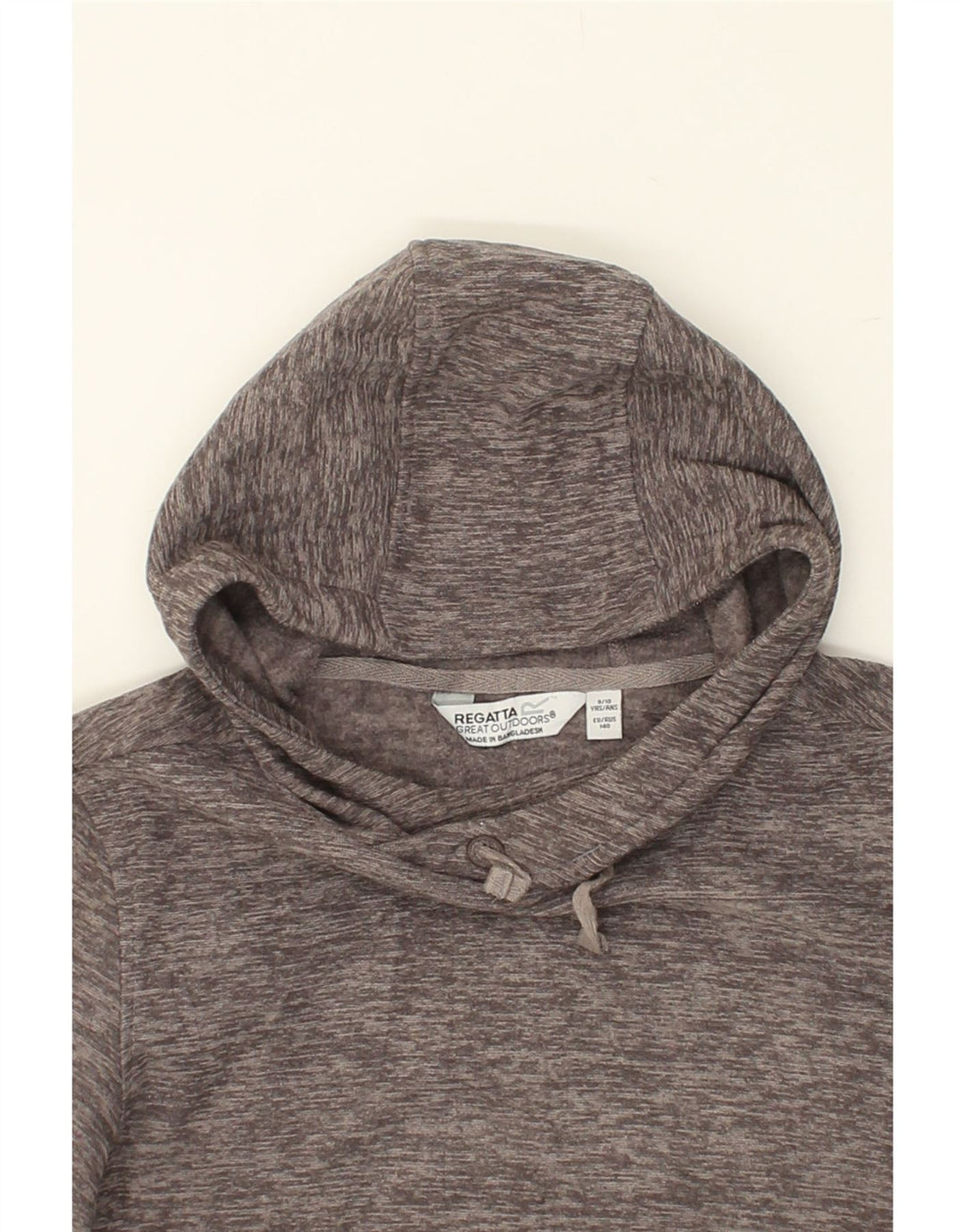 REGATTA Girls Hoodie Jumper 9-10 Years Grey Flecked Polyester | Vintage Regatta | Thrift | Second-Hand Regatta | Used Clothing | Messina Hembry 