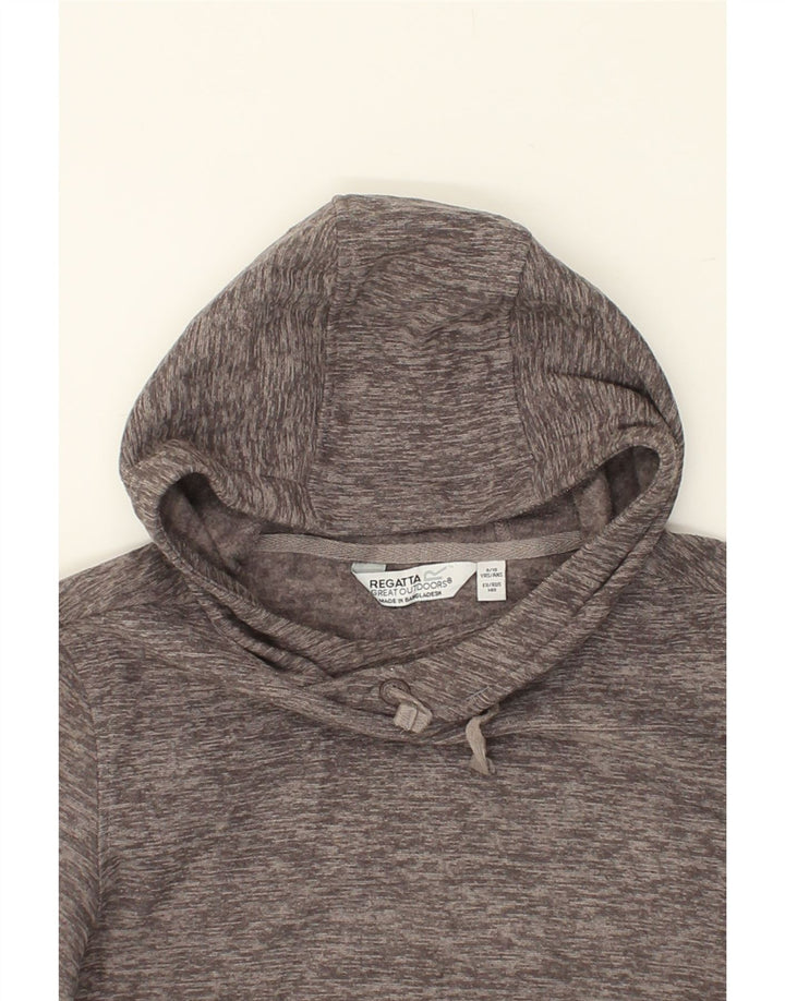 REGATTA Girls Hoodie Jumper 9-10 Years Grey Flecked Polyester | Vintage Regatta | Thrift | Second-Hand Regatta | Used Clothing | Messina Hembry 