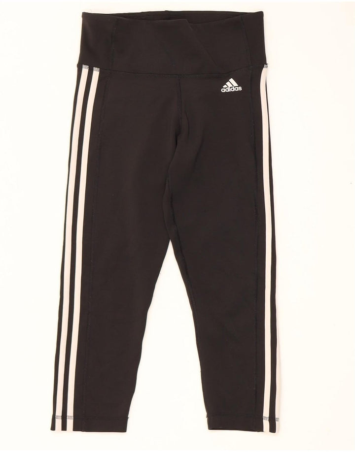 Leggings Adidas Climalite Capri da donna UK 8/10 Piccolo poliestere nero