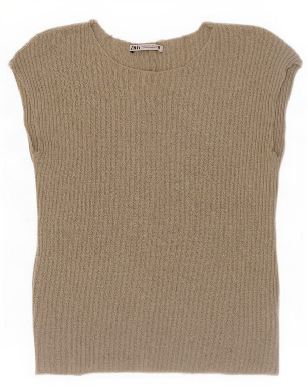 Canotta da donna Zara UK 14 grande in cotone verde