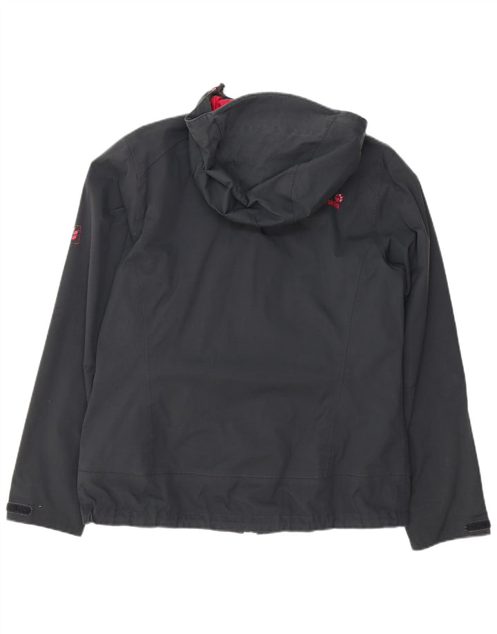 Giacca antipioggia con cappuccio da donna Jack Wolfskin UK 16 Large Grigio Poliammide