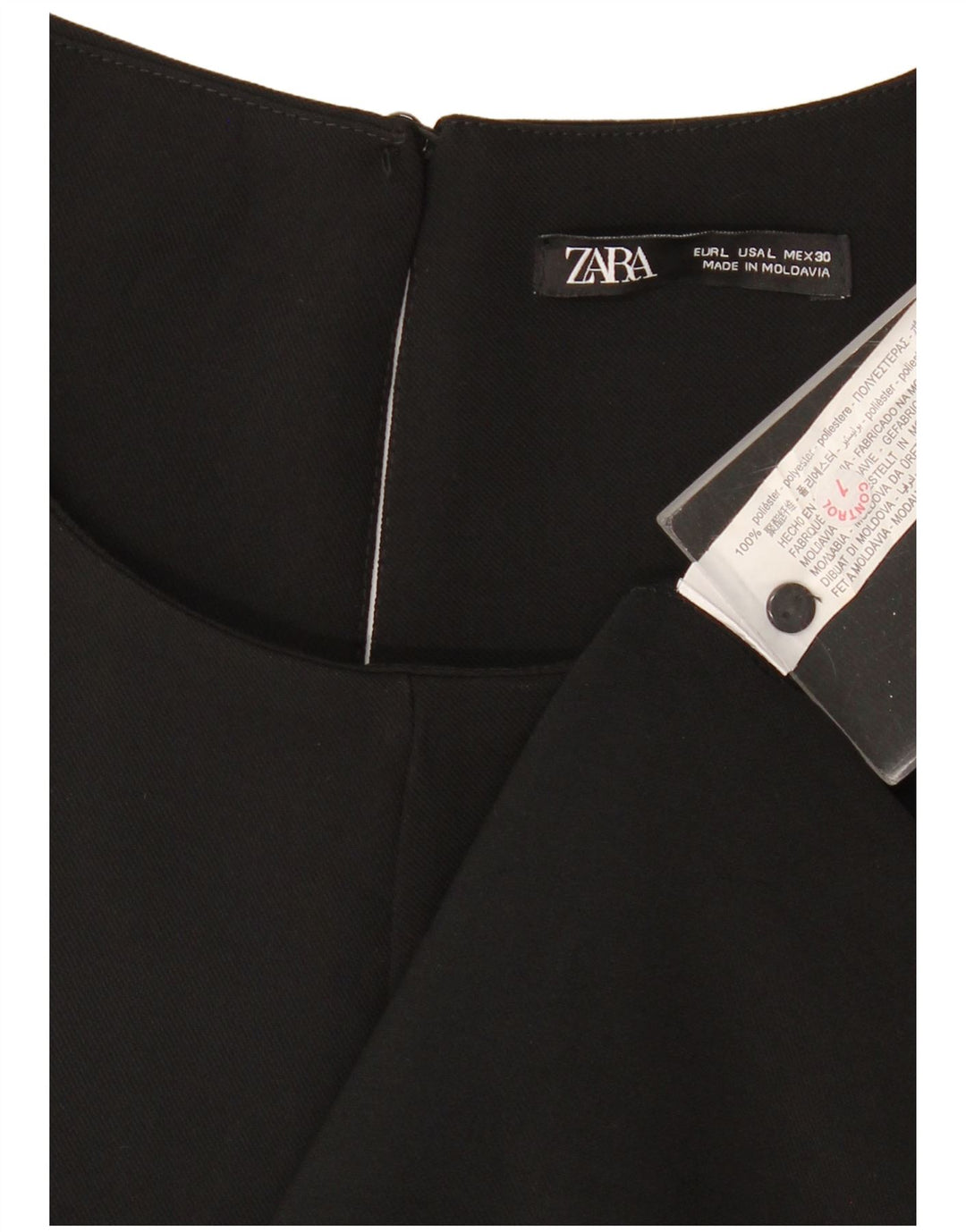 Abito da tenda senza maniche da donna Zara UK 16 grande poliestere nero