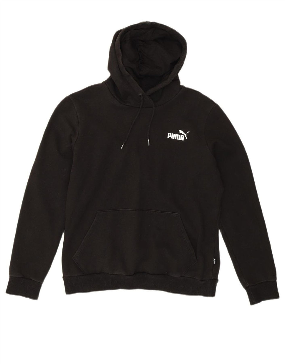 PUMA Womens Hoodie Jumper UK 14 Medium Black Cotton