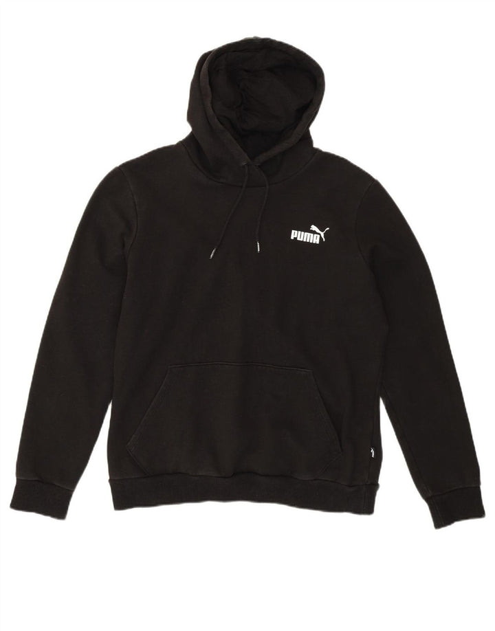 PUMA Womens Hoodie Jumper UK 14 Medium Black Cotton