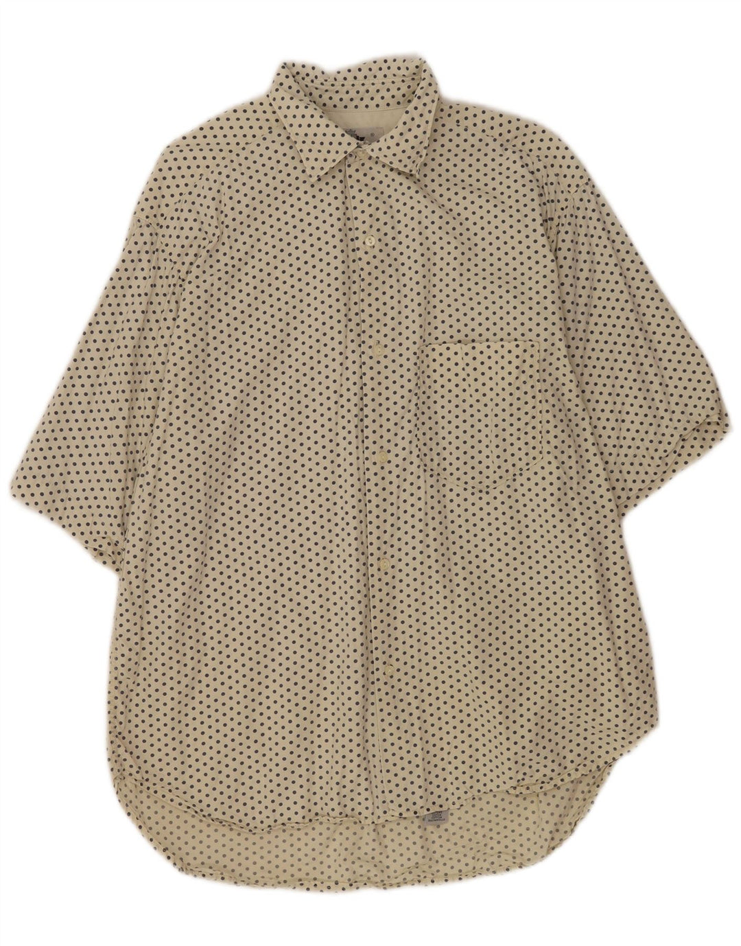Camicia a maniche corte da uomo Replay in cotone maculato beige medio