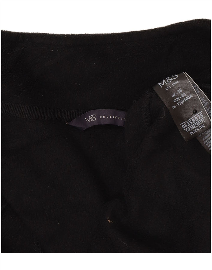 Giacca in pile da donna Marks & Spencer UK 16 grande poliestere nero