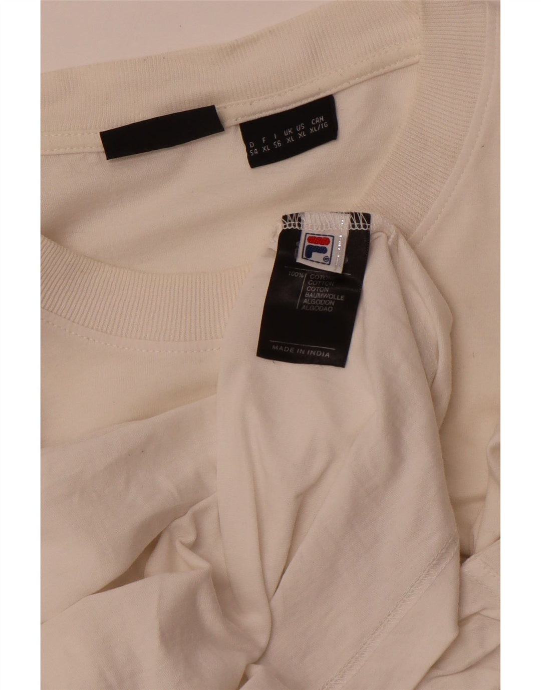 T-shirt grafica da uomo FILA Top XL in cotone bianco