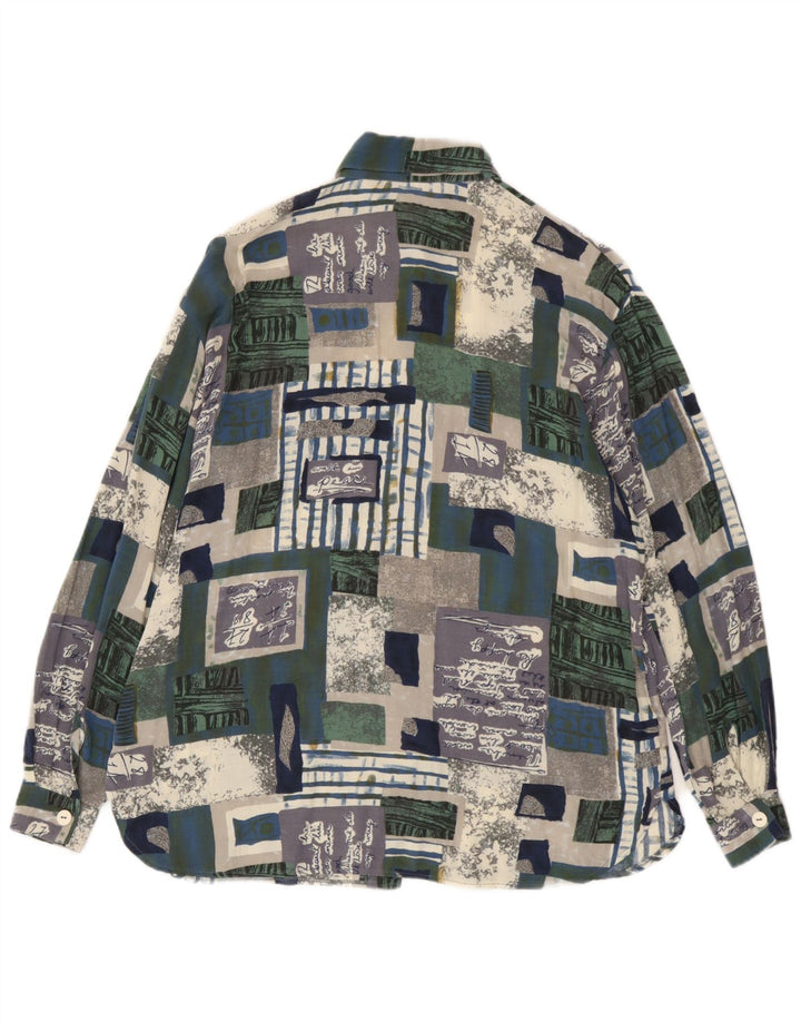 Camicetta grafica da donna vintage EU 38 Patchwork medio multicolore