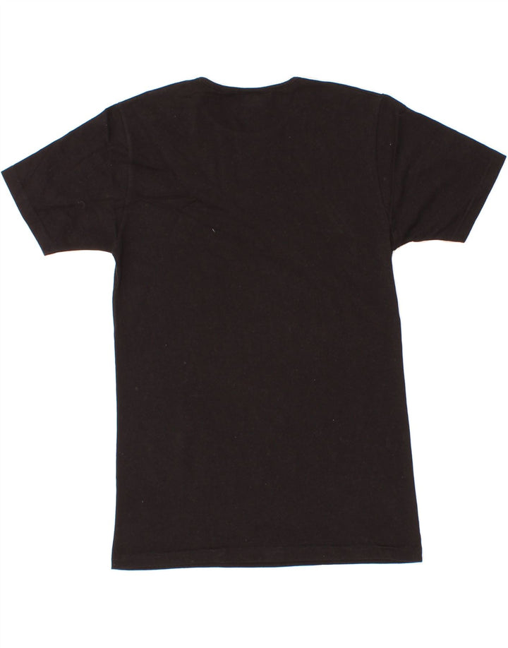 DIADORA Womens T-Shirt Top US 4 Small Black Cotton Vintage Diadora and Second-Hand Diadora from Messina Hembry 